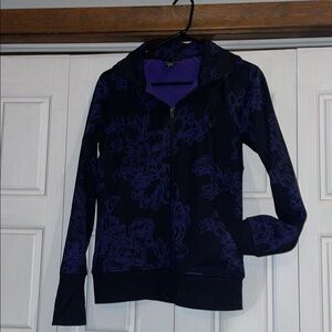 Athleta Purple/Black Jacket w/Hoodie- Small